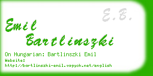 emil bartlinszki business card